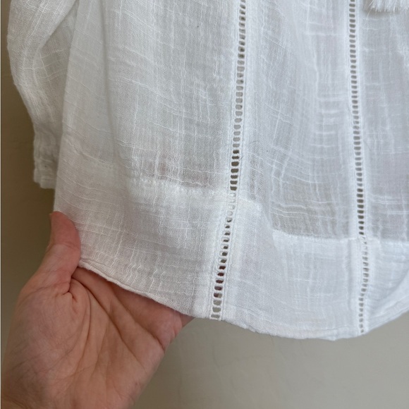 Sundance Artists Dream Blouse Top White Gauzy Sheer Boho Summer Beach Coastal S - Picture 5 of 7